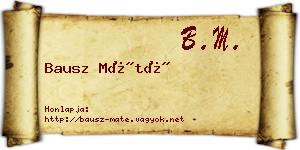 Bausz Máté névjegykártya