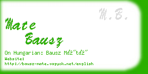 mate bausz business card